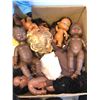 Image 4 : Box full of vintage estate African American baby dolls & Willie Talk ventriloquist dummy