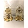 Image 2 : Group of 3 vintage estate clocks - includes 7" tall Howard Miller gold clock - made in Germany & two