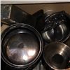 Image 2 : 2 boxes full of estate kitchenware - includes pots / lids / baking trays / knives etc