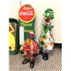 Image 2 : Group of assorted vintage Coca-Cola trays, 16" glass clown decanter / 21" glass Coke bottle etc