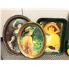 Image 3 : Group of assorted vintage Coca-Cola trays, 16" glass clown decanter / 21" glass Coke bottle etc