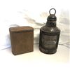 Image 1 : Group of 2 vintage estate items - includes Royal Shield tobacco tin & port & starboard lantern