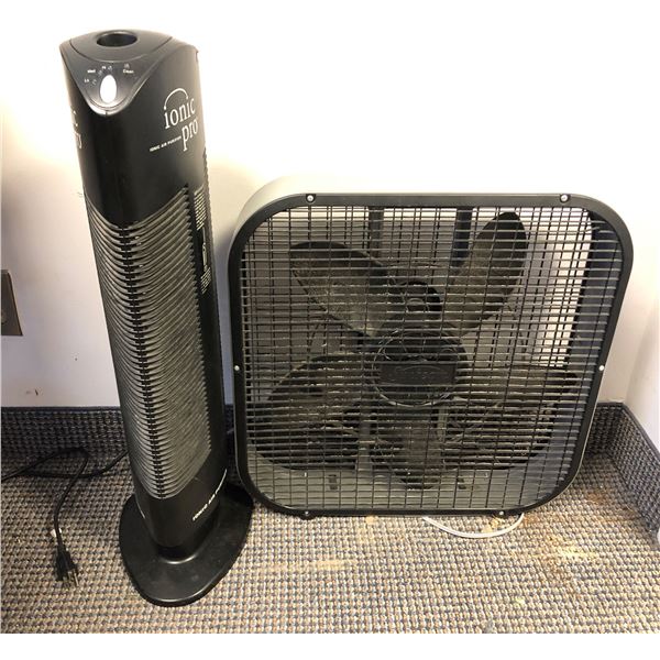 Group of 2 estate fans - includes ionic pro fan 28" tall & Sunbeam fan