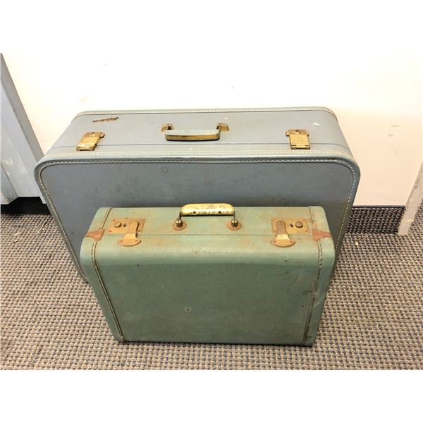 Group of 2 vintage estate suitcases