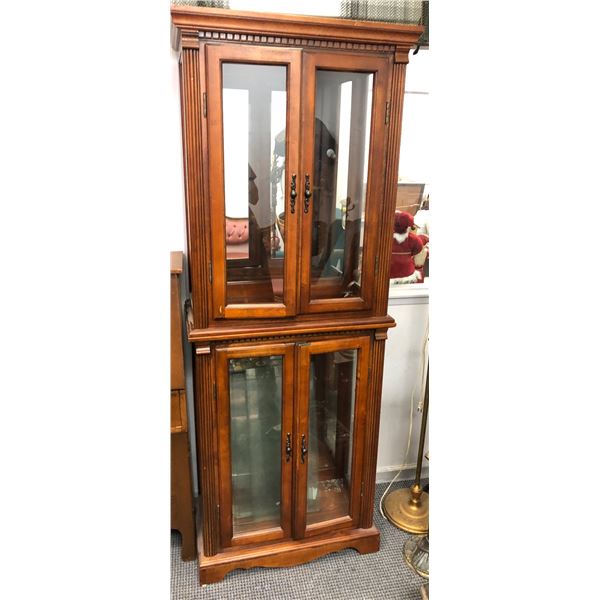 2 Door curio cabinet - approx 14" L x 28" W x 6ft H