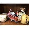 Image 2 : Group of approx 8 decorative vintage estate items - includes dwarf pulling cart / 1964 Victorian wom