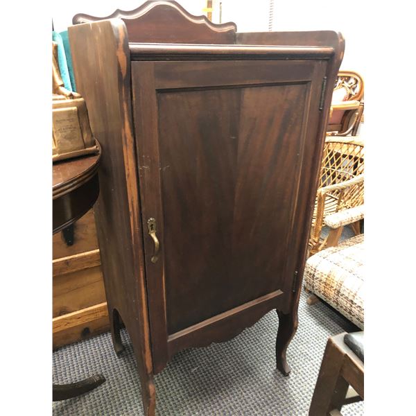 Vintage estate record cabinet - approx 14 1/2  x 17 1/2  x 39  H