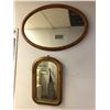 Image 1 : 2 vintage estate wall mirrors - includes oval mirror (approx 42" x 29") & (approx 19" x 29")