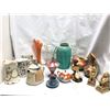 Image 1 : Group of 15 vintage estate decorative items - includes glass vases / goose girl / Billy can & Billy 