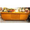 Image 1 : Vintage estate wooden storage box - approx 47" W x 17 1/2" L x 18 1/2" H