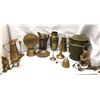 Image 1 : Group of vintage estate brass home decor - includes brass water jugs / oil lamp / brass bear figures