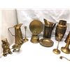 Image 2 : Group of vintage estate brass home decor - includes brass water jugs / oil lamp / brass bear figures