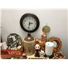 Image 4 : Group of assorted vintage estate decorative items - includes wall clock / figurines / retirement fun