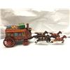 Image 1 : Vintage estate Wells Fargo overland stage - horse-drawn carriage w/ rider tin toy