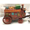 Image 2 : Vintage estate Wells Fargo overland stage - horse-drawn carriage w/ rider tin toy