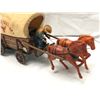 Image 2 : Vintage estate Wagon master tin wagon horse drawn carriage w/ rider toy