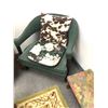 Image 2 : Group of 2 vintage estate green cushion chairs (approx 27" W x 25" L x 26" H) & antique footstool (a