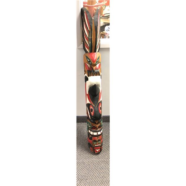 First Nations hand-carved 4ft tall statue