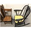 Image 2 : Group of 3 vintage estate items - includes 33" rocking chair / 28" doll chair & 32" wooden umbrella 