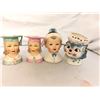 Image 2 : Group of 7 vintage estate porcelain / ceramic decorative head vases - Norcrest bisque boy & girl hea