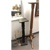 Image 1 : Group of 3 assorted vintage estate items - includes 19th century carved pedestal/black carved pedest