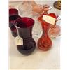 Image 2 : Group of assorted vintage estate tableware - includes red wine glasses / vases / water jugs etc