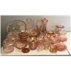 Image 1 : Group of vintage estate pink depression glass plates / bowls / platters / cups / saucers etc - appro