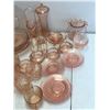 Image 2 : Group of vintage estate pink depression glass plates / bowls / platters / cups / saucers etc - appro