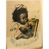 Image 2 : Group of 2 vintage estate framed portraits - includes Charlotte Byj African American angel baby wash