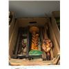 Image 2 : 3 boxes full of vintage estate items - includes wallpaper for dolls / decorative fish serving tray /