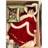 Image 2 : Group of 2 vintage Christmas items - includes angel tree top & Christmas brunette porcelain doll