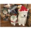 Image 2 : group of assorted vintage estate Christmas decor - includes dog w/ Santa hat cookie jar / Christmas 