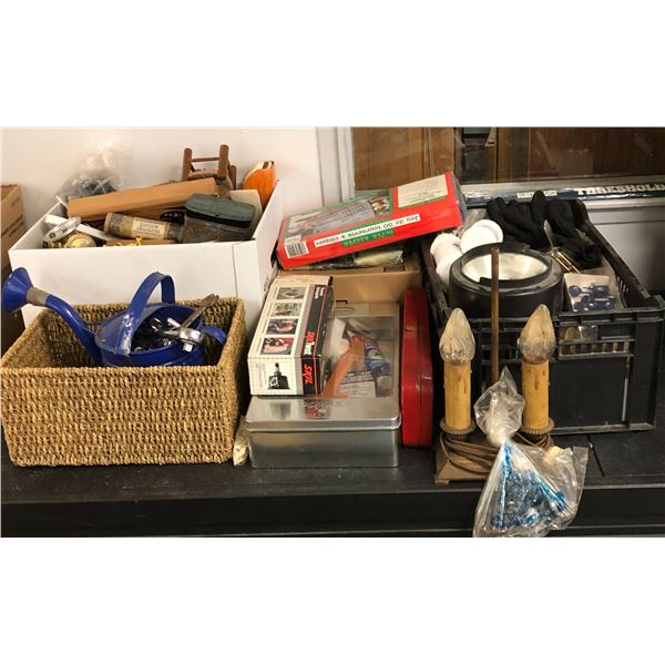 group of assorted vintage estate items - includes ratchet screwdriver set / Qbeam rechaergable candl