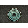 Image 1 : ZUNI INDIAN STERLING SILVER AND TURQUOISE PIN ATTRIBUTED TO FRANK DISHTA