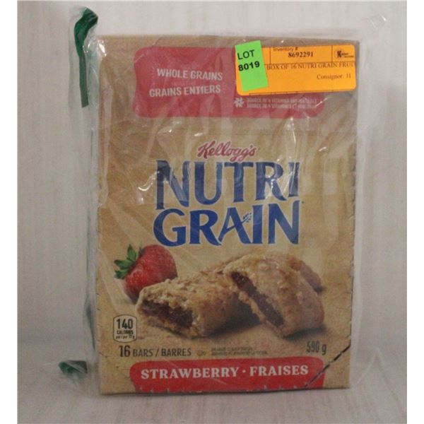 NEW BOX OF 16 NUTRI GRAIN FRUIT BARS