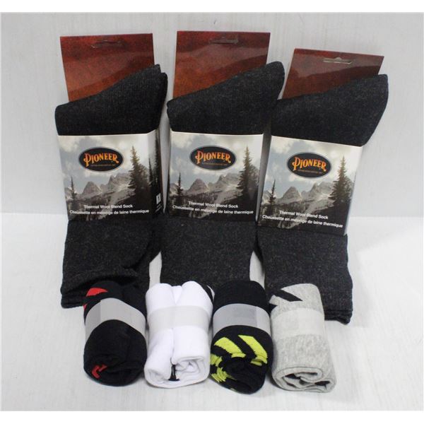 NEW BAG OF 3 PAIRS OF PIONEER WOOL BLEND THERMAL