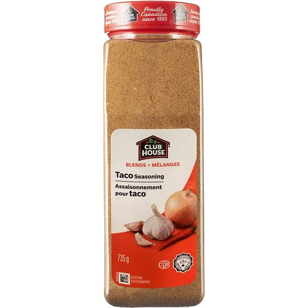 NEW CLUB HOUSE 735G BOTTLE OF TACO SEASONING