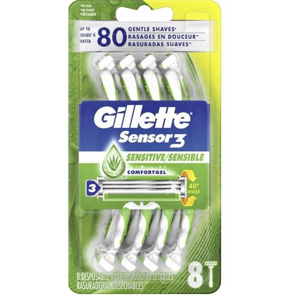 NEW 8 PACK OF GILLETTE SENSOR 3 COMFORTGELL