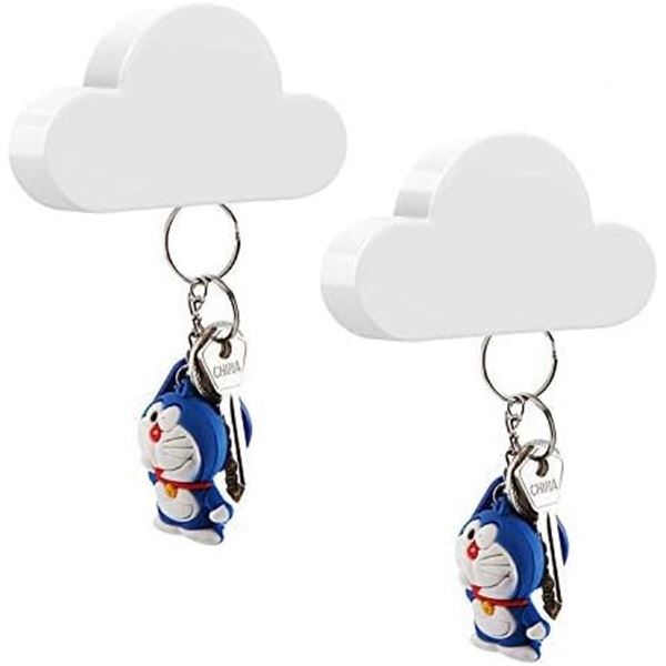 2 MOKO WHITE MAGNETIC KEY HOLDERS