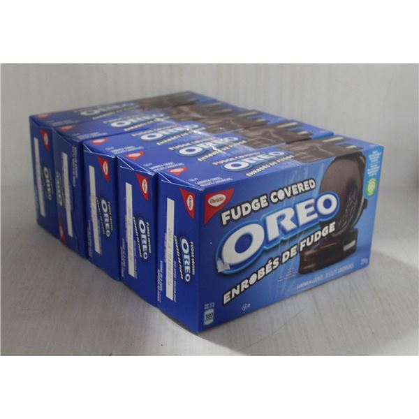 LOT WITH 5 BOXES OF FUDGE COVERED OREO COOKIES