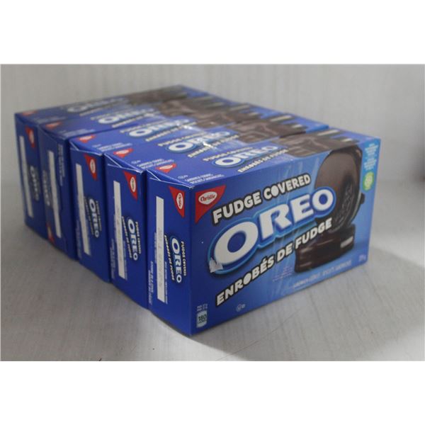 LOT WITH 5 BOXES OF FUDGE COVERED OREO COOKIES