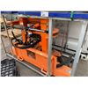 Image 1 : ORANGE INDUSTRIAL HYDRAULIC SKID STEER TREE CUTTING ATTACHMENT WITH HAND CONTROL