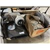 Image 1 : ASSORTED GRINDING DISK, FLOOR MATE, HOBART MACHINE PARTS, BOX OF ASSORTED CC CAMERA EQUIPMENT,