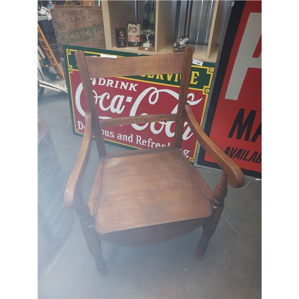 Antique Wooden Commode Chair