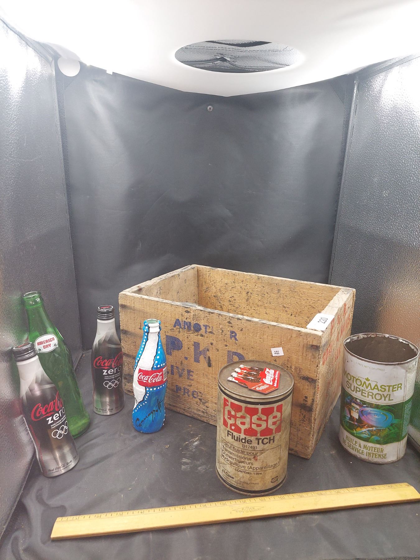 Vintage Wooden Crate With contents
