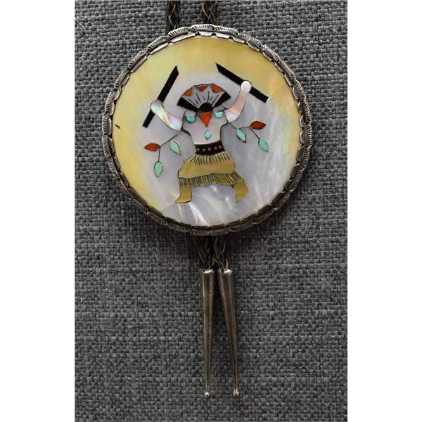 ZUNI INDIAN SILVER BOLO (ELLIOT QUALO)