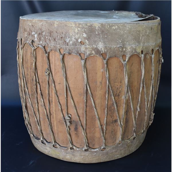 LARGE WOODEN DRUM