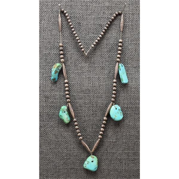 STERLING SILVER AND TURQOUISE NECKLACE