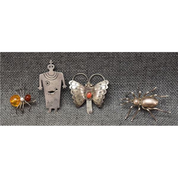 NAVAJO INDIAN STERLING SILVER PINS