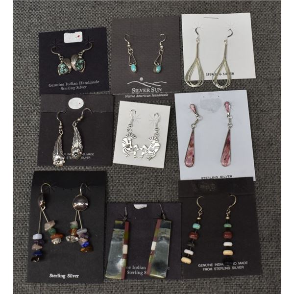 GROUP OF NATIVE AMERICAN EARRINGS